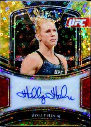 Holly Holm 2021 Panini Select UFC Signatures #20 Gold Disco Prizms
