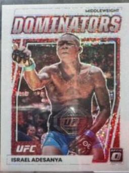 Israel Adesanya 2023 Panini Donruss Optic UFC Dominators #16 White Sparkle