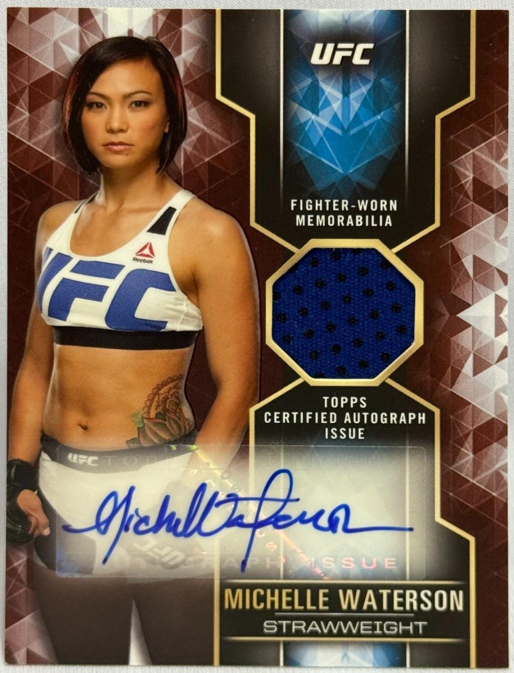 Michelle Waterson-Gomez 2017 Topps UFC Knockout Knockout Autographed Relics #KAR-MW Red