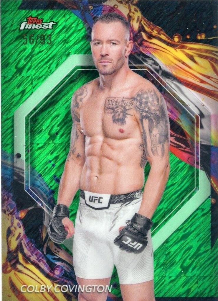 Colby Covington 2024 Topps Finest UFC Base Uncommon #107 Green Shimmer Refractor