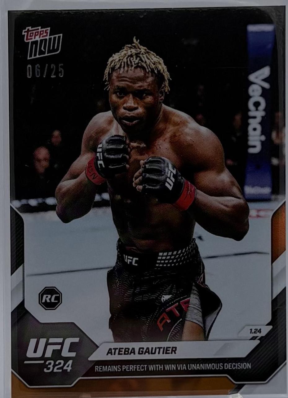 Ateba Gautier Topps Now UFC Base #3 Orange Foil