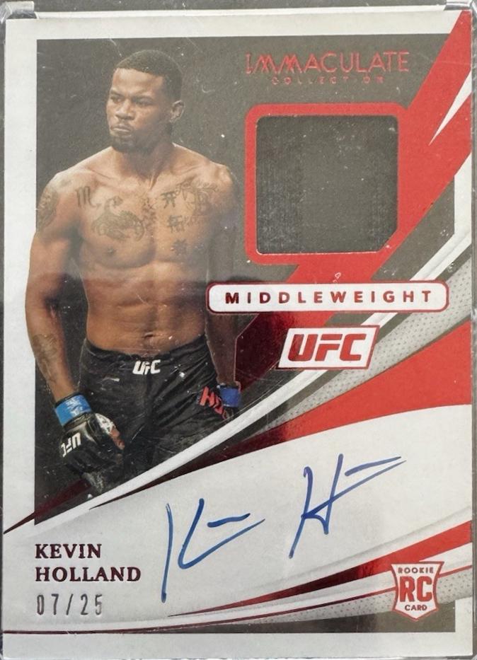 Kevin Holland 2021 Panini Immaculate UFC Rookie Memorabilia Autographs #107 Red