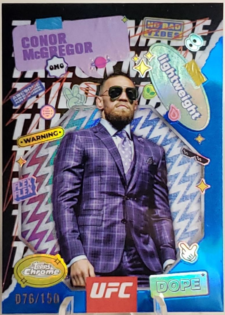 Conor McGregor 2025 Topps Chrome UFC Tailor Made #TRM-10 Blue Refractor