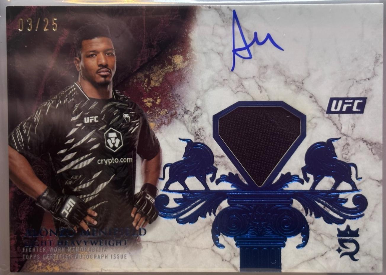 Alonzo Menifield 2025 Topps Royalty UFC Royalty Relic Signatures #RYR-AM Blue