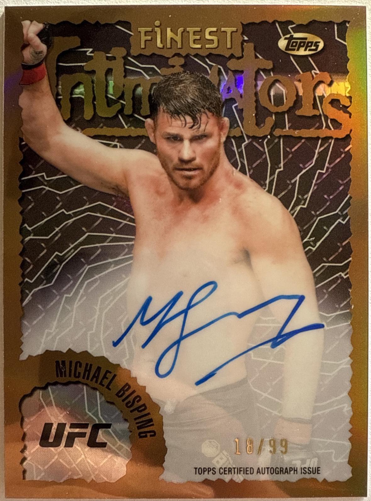 Michael Bisping 2024 Topps Finest UFC Intimidators Autographs #IA-MBG Refractor