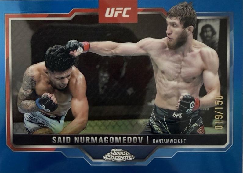 Said Nurmagomedov 2025 Topps Chrome UFC Base #84 Blue Refractor