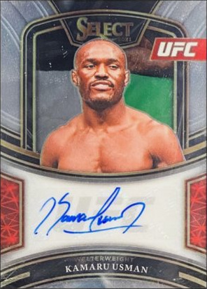 Kamaru Usman 2021 Panini Select UFC Signatures #28 Black Disco Prizms
