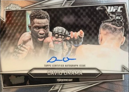 David Onama 2026 Topps Chrome UFC Base Autographs #BAV-DO Orange Geometric Refractor