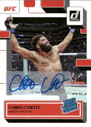 Chris Curtis 2023 Panini Donruss UFC Rated Rookies Signatures #205 Blue Laser