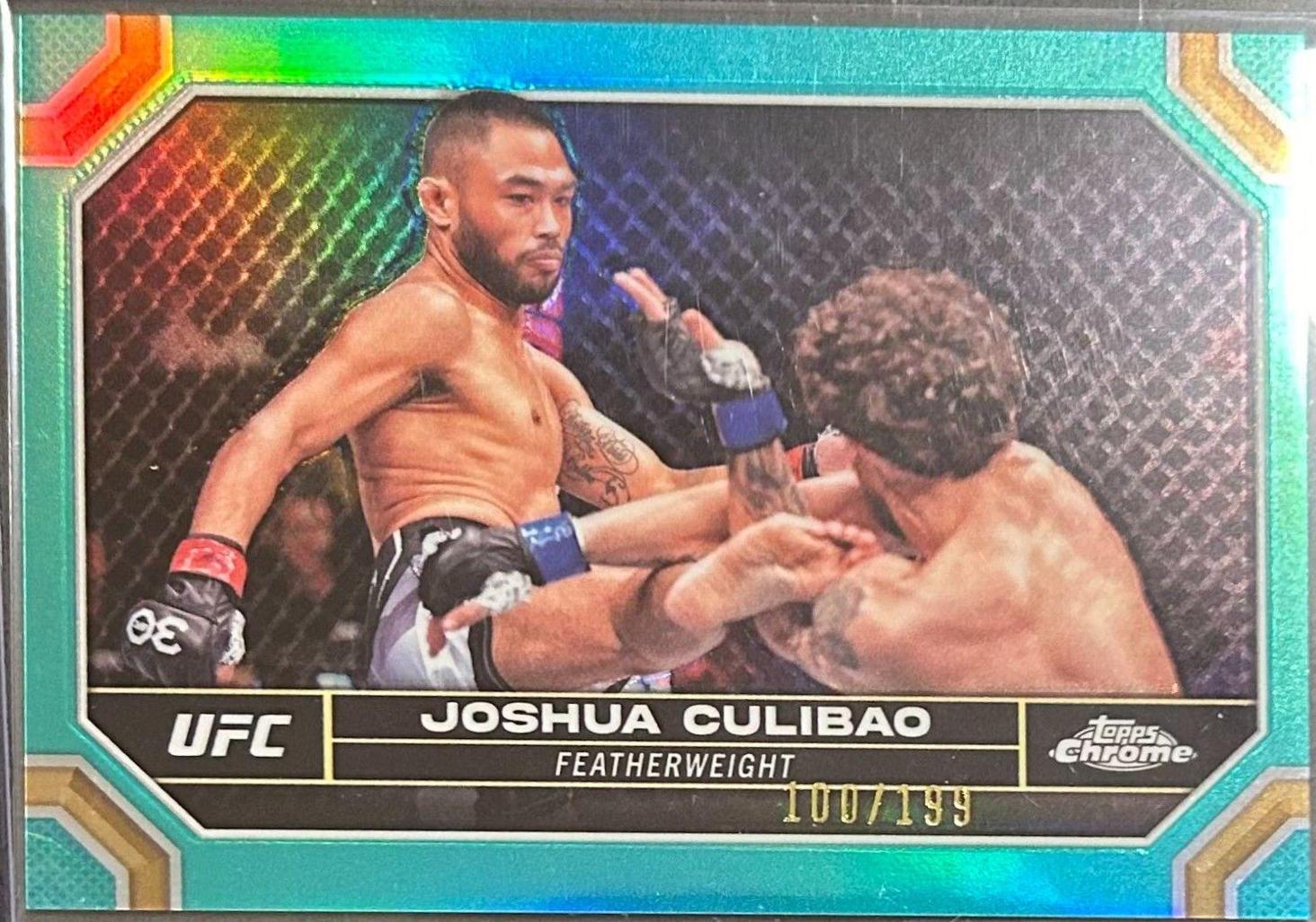 Joshua Culibao 2024 Topps Chrome UFC Base #101 Aqua Refractor