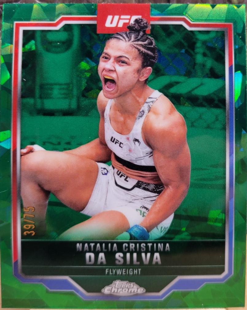 Natalia Silva 2025 Topps Chrome Sapphire UFC Base Sapphire #82 Green Sapphire