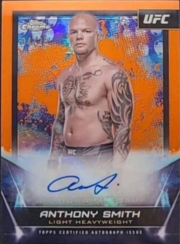 Anthony Smith 2024 Topps Chrome UFC UFC Signatures #FNA-ASM Orange Refractor