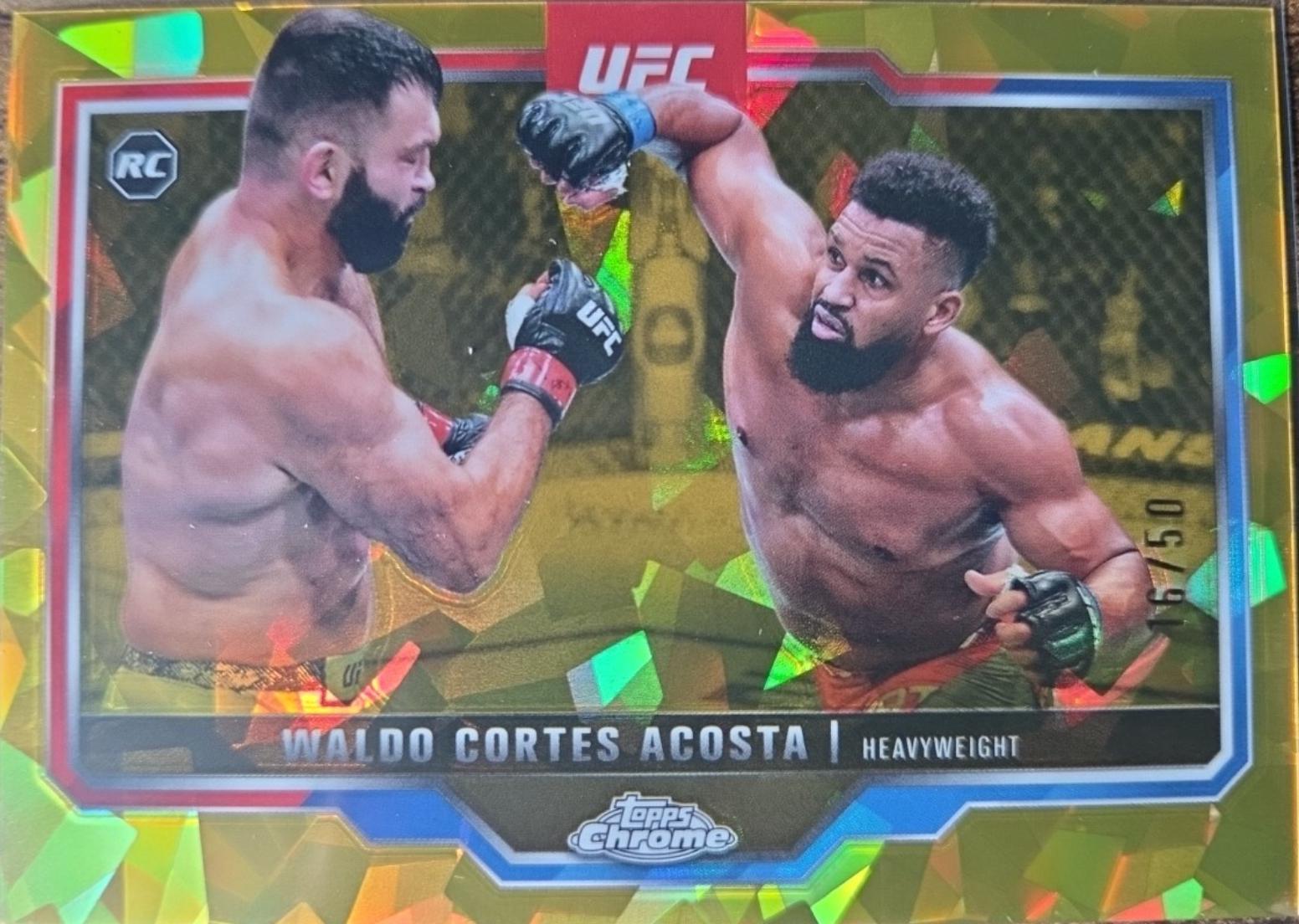 Waldo Cortes Acosta 2025 Topps Chrome Sapphire UFC Base Sapphire #19 Padparadscha Sapphire