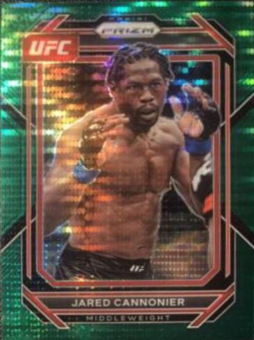 Jared Cannonier 2023 Panini Prizm UFC Base #129 Green Pulsar