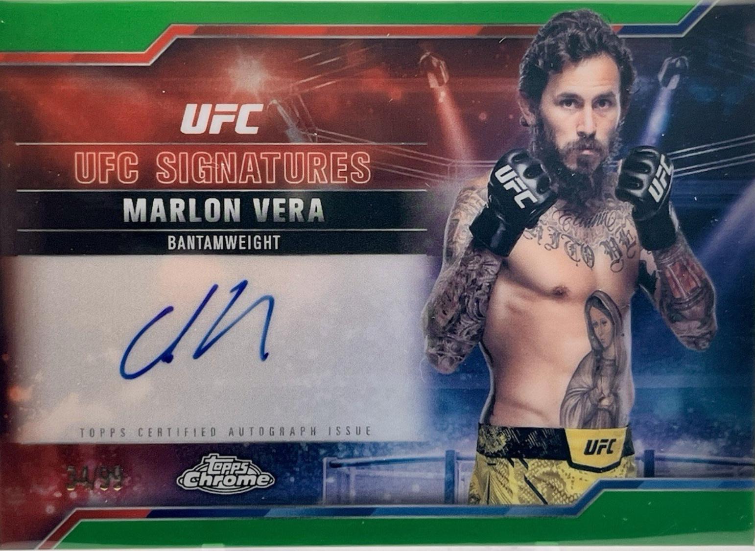 Marlon Vera 2025 Topps Chrome UFC UFC Signatures #SIG-MV Green Refractor