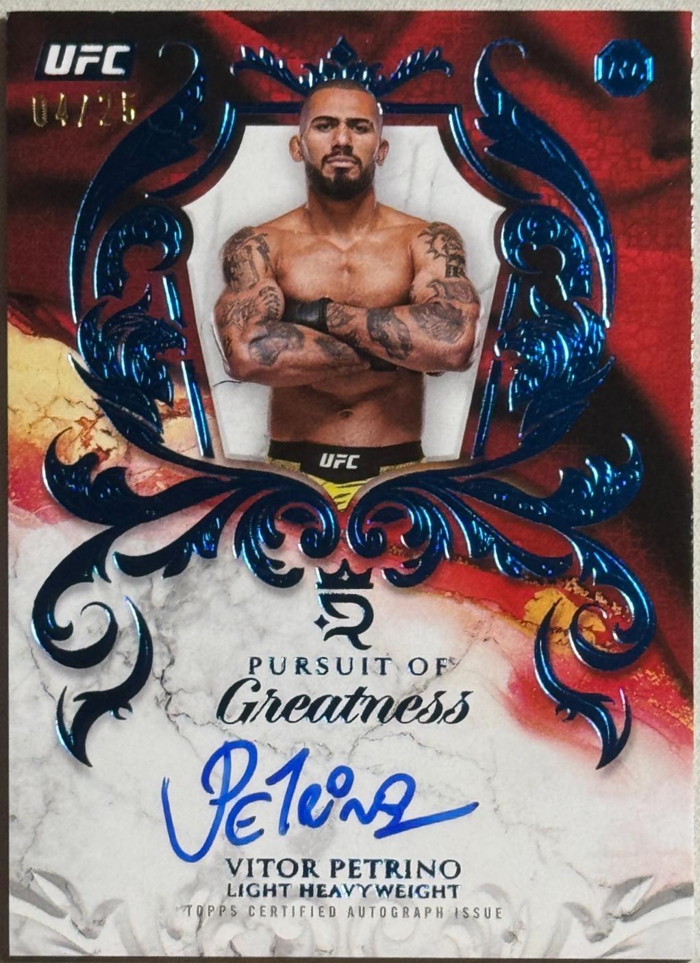 Vitor Petrino 2025 Topps Royalty UFC Pursuit of Greatness Signatures #POG-VP Blue