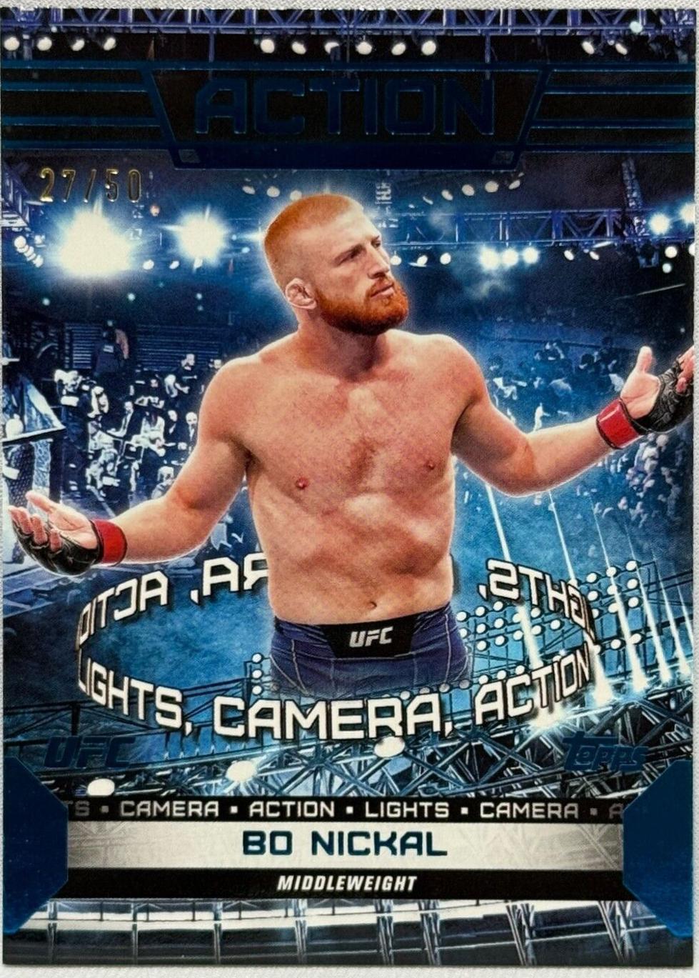Bo Nickal 2024 Topps Knockout UFC Action (Lights, Camera, Action) #ACT-5 Blue