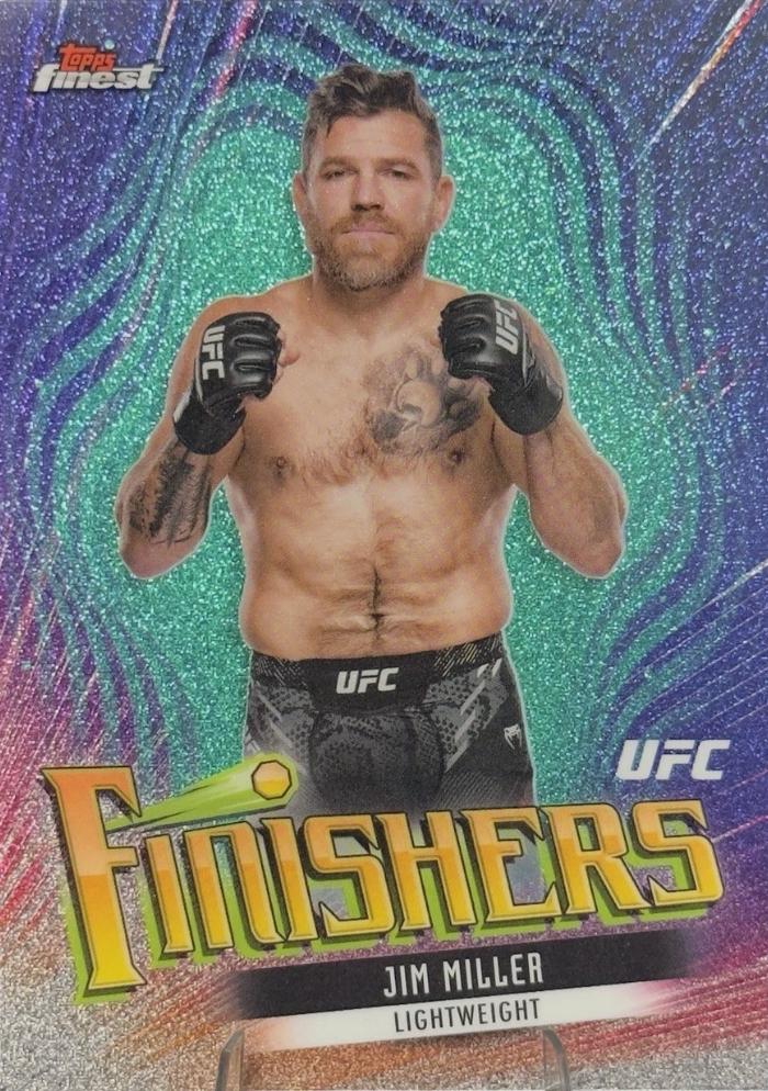 Jim Miller 2024 Topps Finest UFC Finishers #FIN-3 Aqua Glitter Refractor