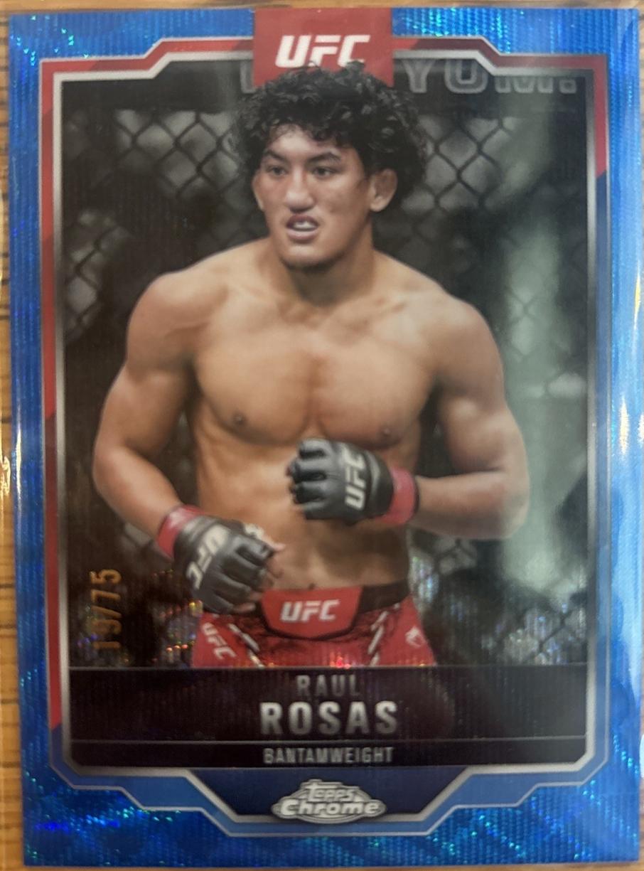 Raul Rosas 2025 Topps Chrome UFC Base #120 Blue Wave Refractor