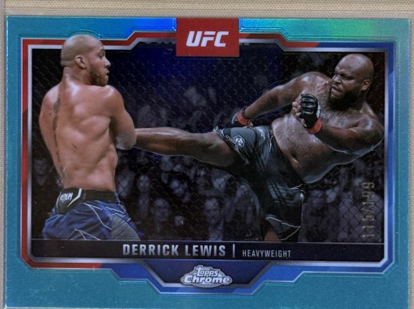Derrick Lewis 2025 Topps Chrome UFC Base #104 Aqua Refractor