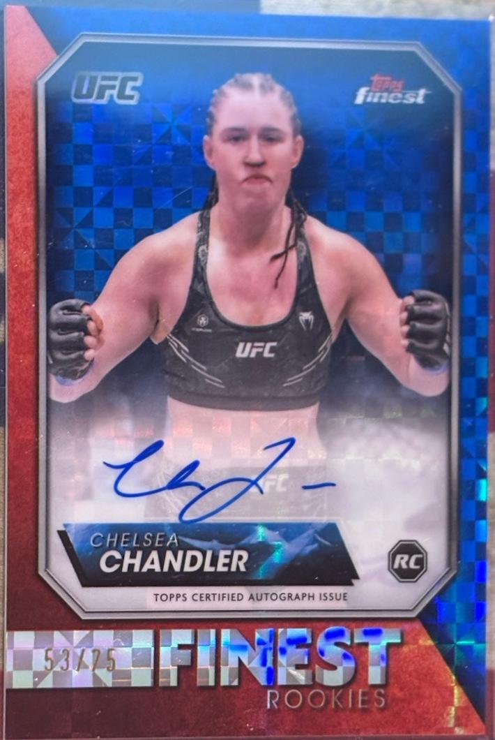 Chelsea Chandler 2024 Topps Finest UFC Rookie Finest Autographs #RFA-CC Blue Checkerboard Refractor