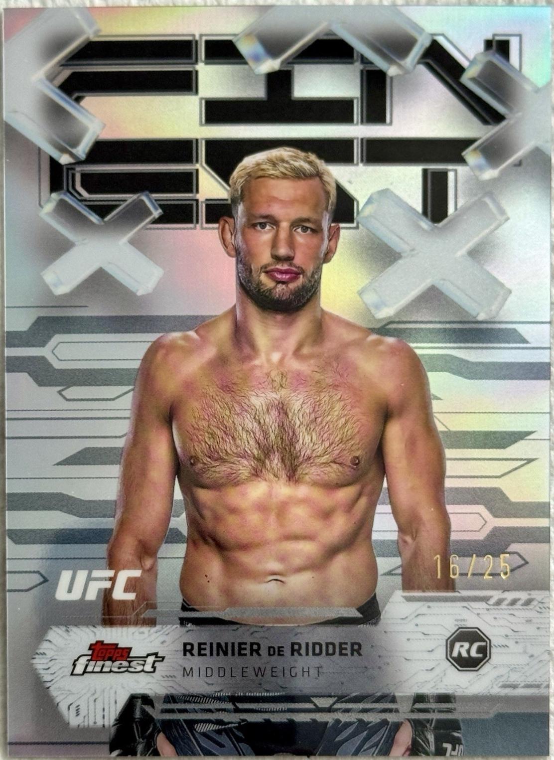 Reinier de Ridder 2025 Topps Finest UFC Base Common #13 Black Refractor