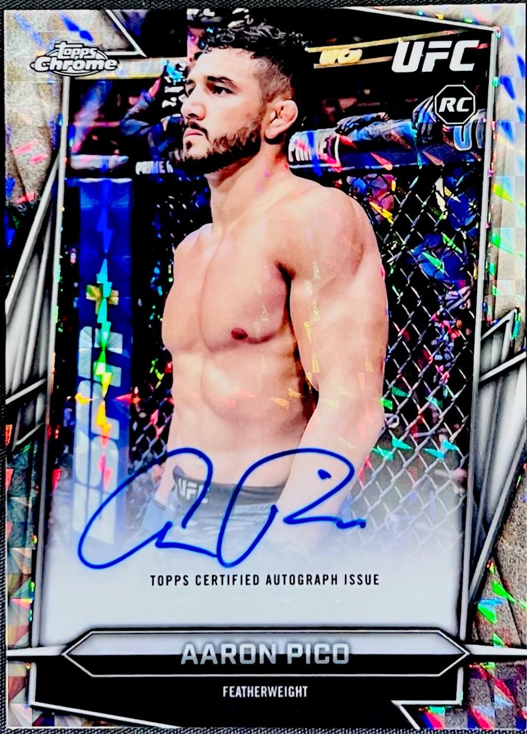 Aaron Pico 2026 Topps Chrome UFC Base Autographs #BAV-AO Geometric Refractor