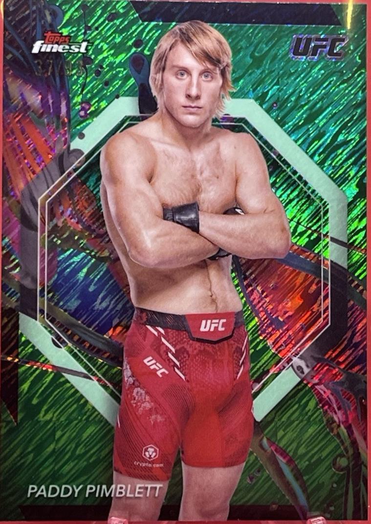 Paddy Pimblett 2024 Topps Finest UFC Base Common #8 Green Shimmer Refractor
