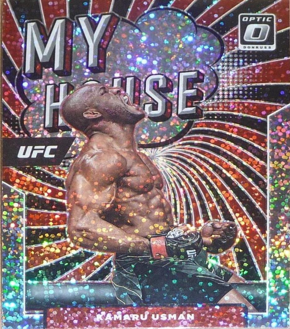 Kamaru Usman 2022 Panini Donruss Optic UFC My House #6 White Sparkle