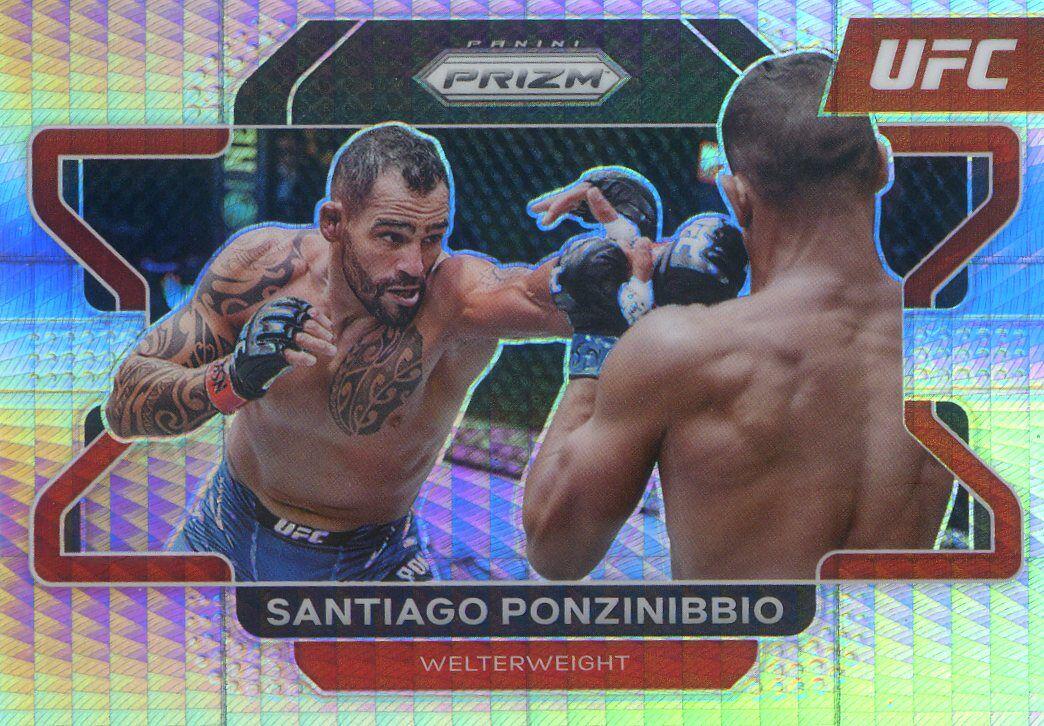 Santiago Ponzinibbio 2022 Panini Prizm UFC Base #50 Hyper