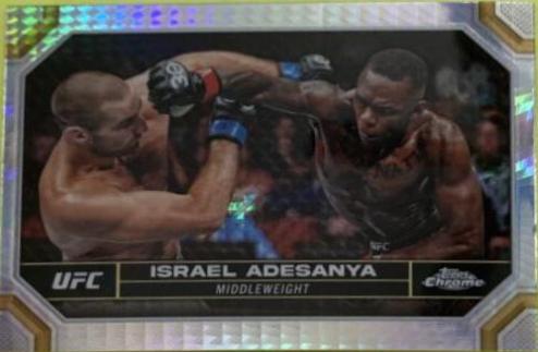 Israel Adesanya 2024 Topps Chrome UFC Base #81 Prism Refractor