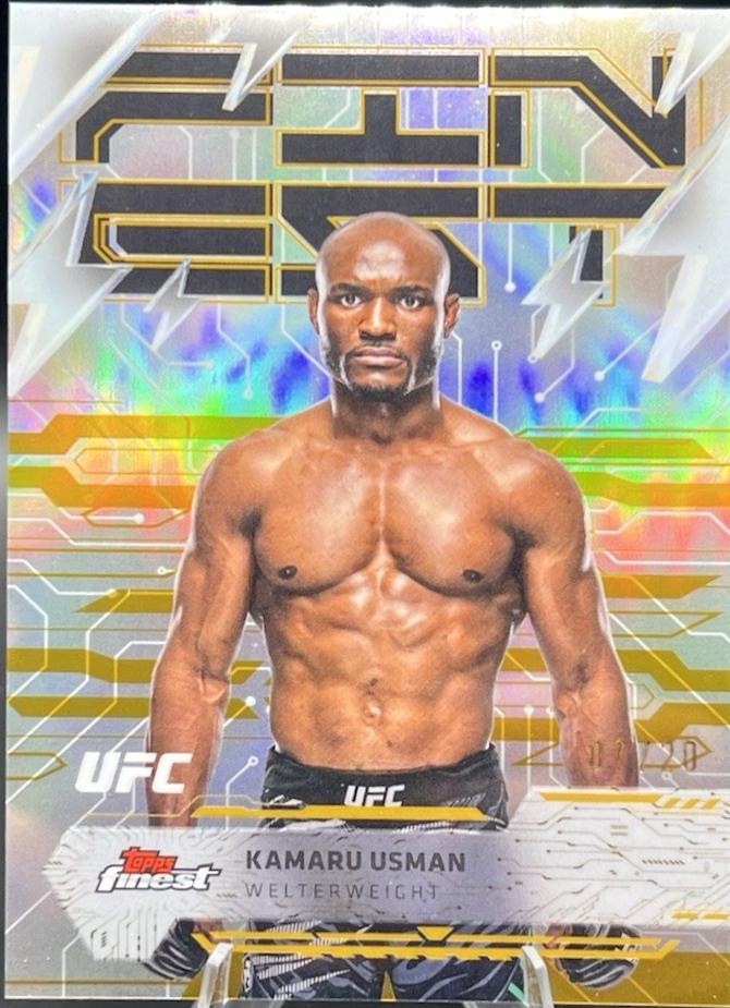 Kamaru Usman 2025 Topps Finest UFC Base Rare #243 Gold Refractor