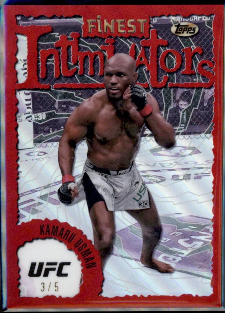 Kamaru Usman 2024 Topps Finest UFC Intimidators #INT-12 Red Refractor