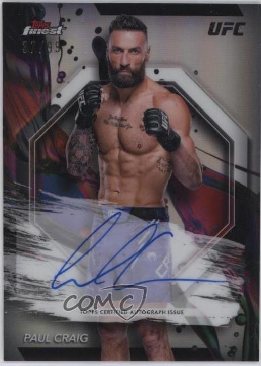 Paul Craig 2024 Topps Finest UFC Finest Autographs #FA-PCG Refractor
