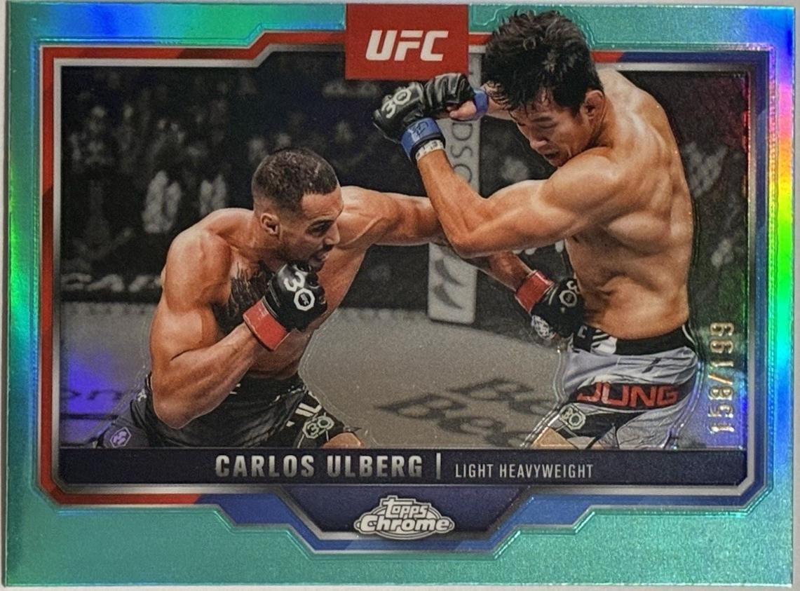 Carlos Ulberg 2025 Topps Chrome UFC Base #198 Aqua Refractor