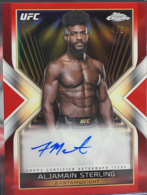 Aljamain Sterling 2024 Topps Chrome UFC Main Event Autographs #MEA-AST Red Refractor