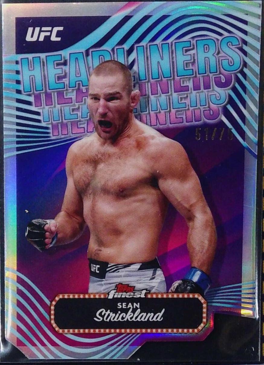 Sean Strickland 2024 Topps Finest UFC Headliners #HDL-16 Die-Cut Refractor