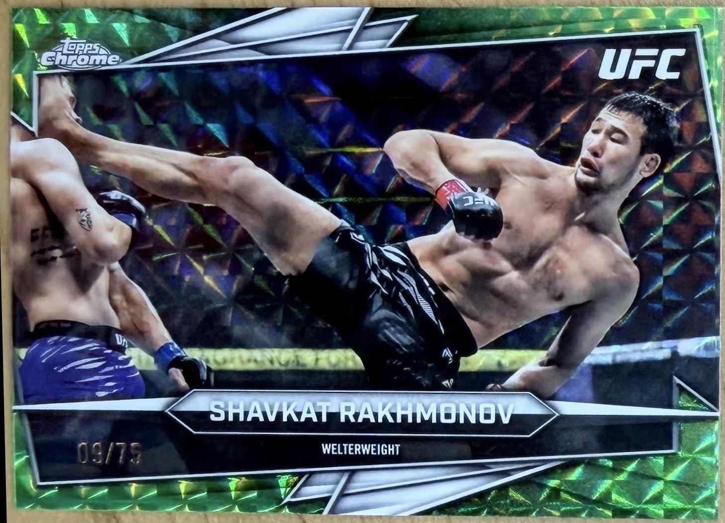 Shavkat Rakhmonov 2026 Topps Chrome UFC Base #176 Green Geometric Refractor