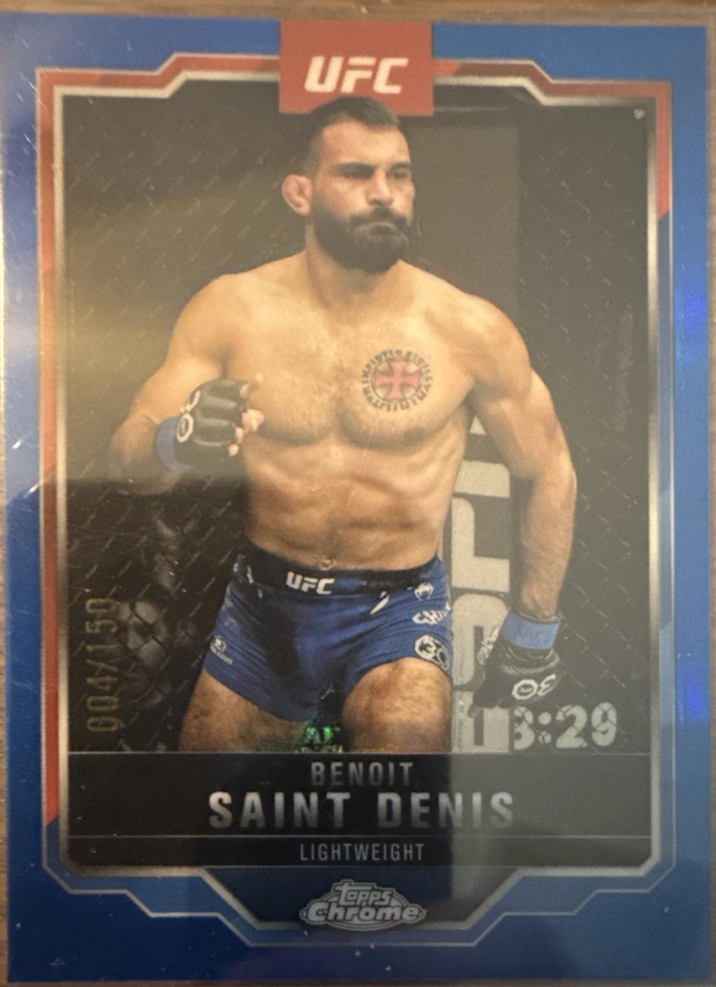 Benoit Saint Denis 2025 Topps Chrome UFC Base #162 Blue Refractor