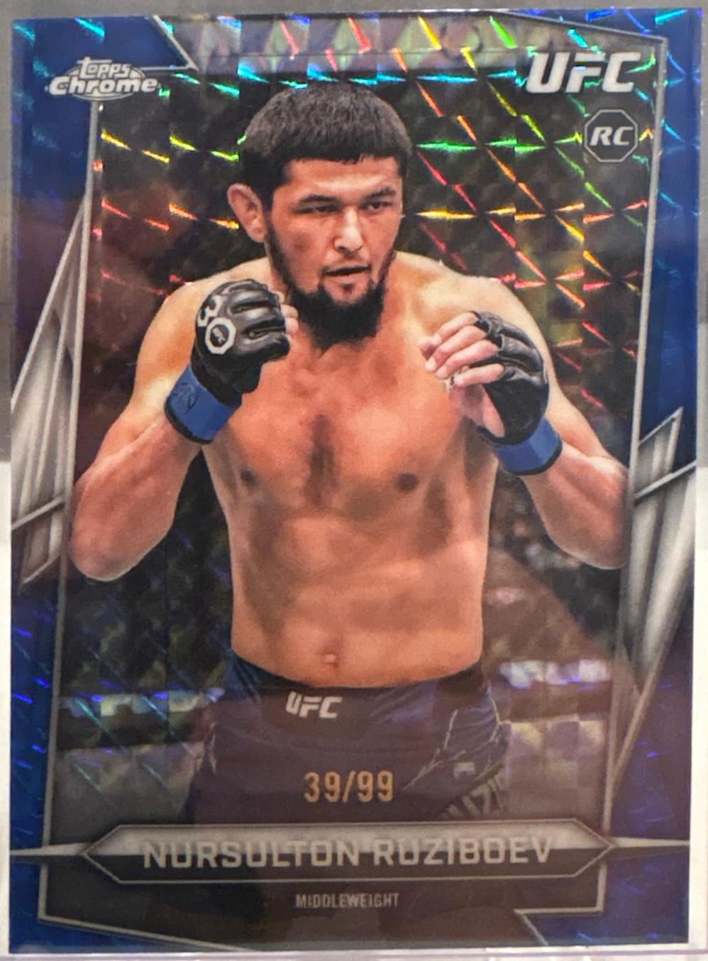 Nursulton Ruziboev 2026 Topps Chrome UFC Base #74 Blue Geometric Refractor