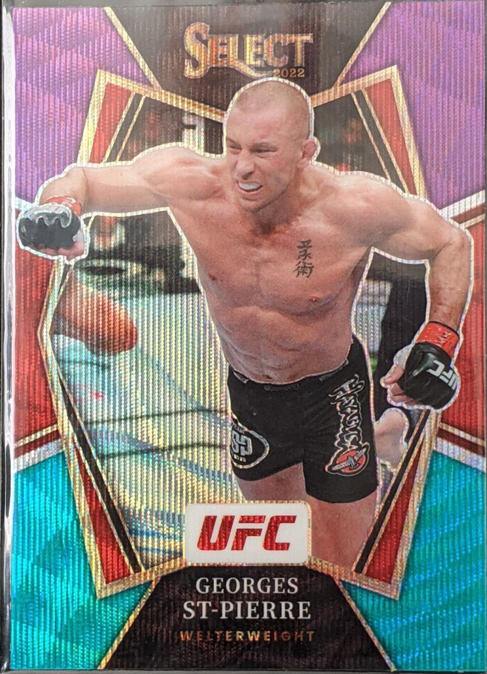Georges St-Pierre 2022 Panini Select UFC Premier Level #108 Green and Purple