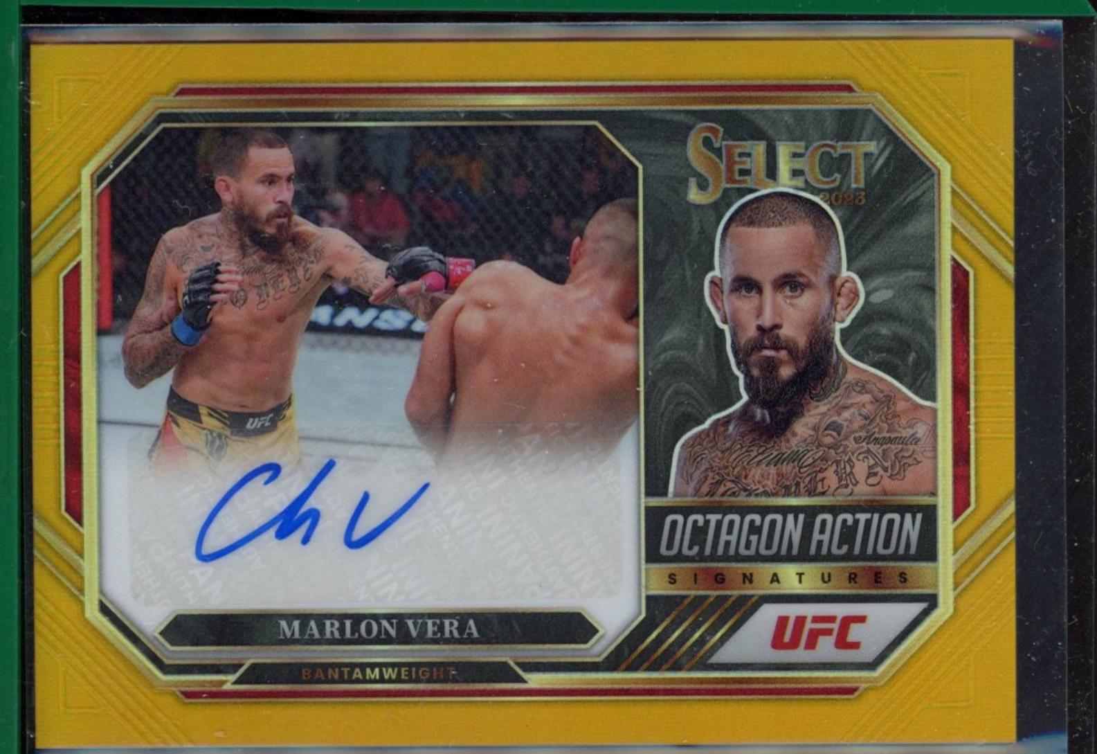 Marlon Vera 2023 Panini Select UFC Octagon Action Signatures #17 Gold