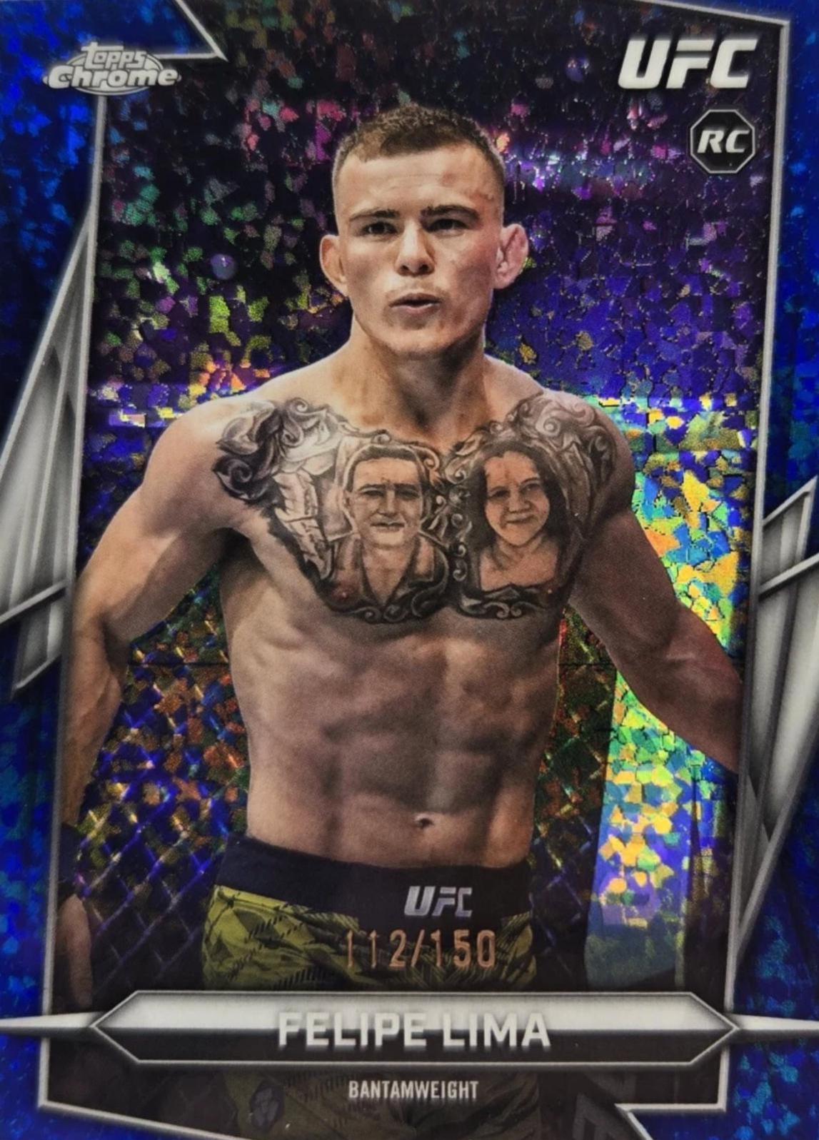 Felipe Lima 2026 Topps Chrome UFC Base #160 Blue Mini Diamonds Refractor