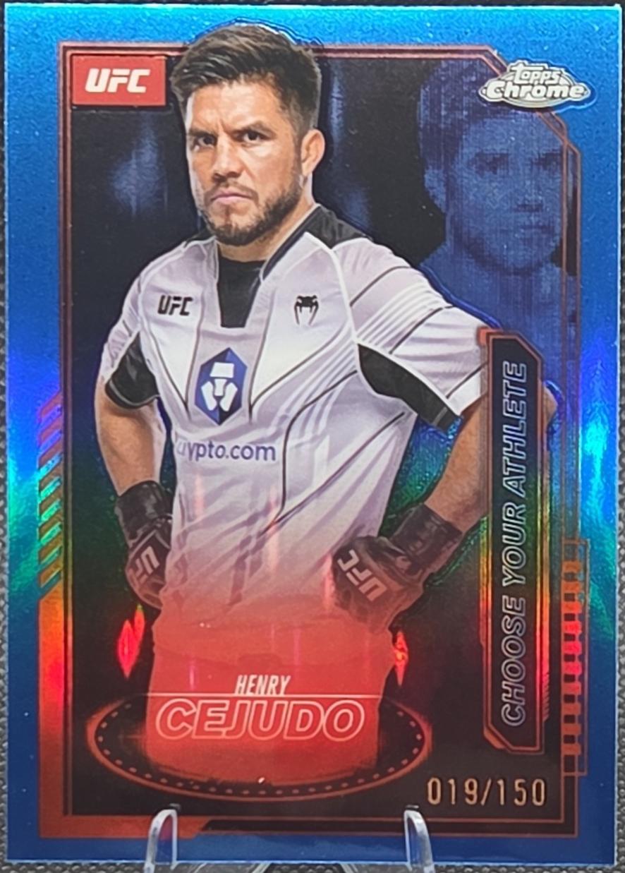 Henry Cejudo 2025 Topps Chrome UFC Mission Control #MCL-11 Blue Refractor