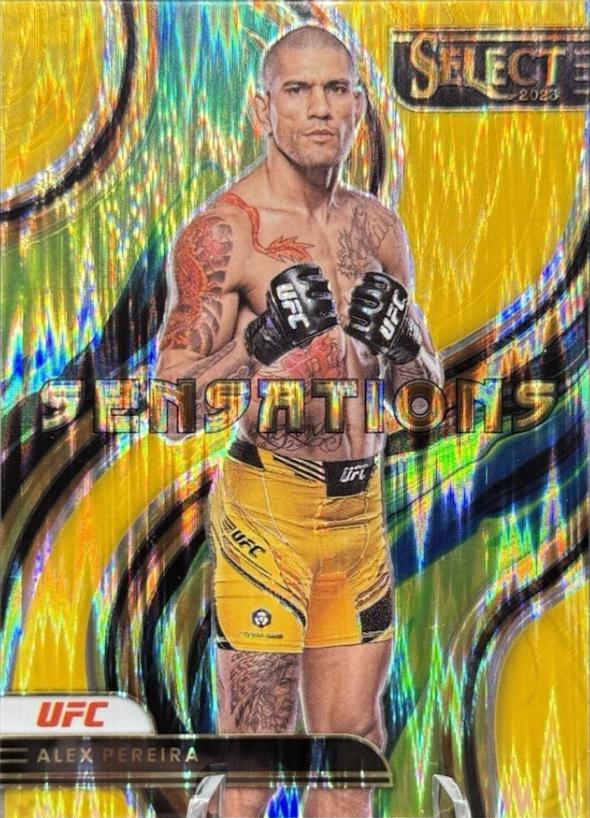 Alex Pereira 2023 Panini Select UFC Sensations #3 Gold Flash