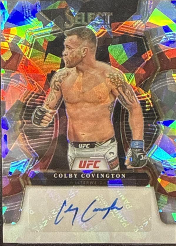 Colby Covington 2023 Panini Select UFC Signatures #19 Cracked Ice