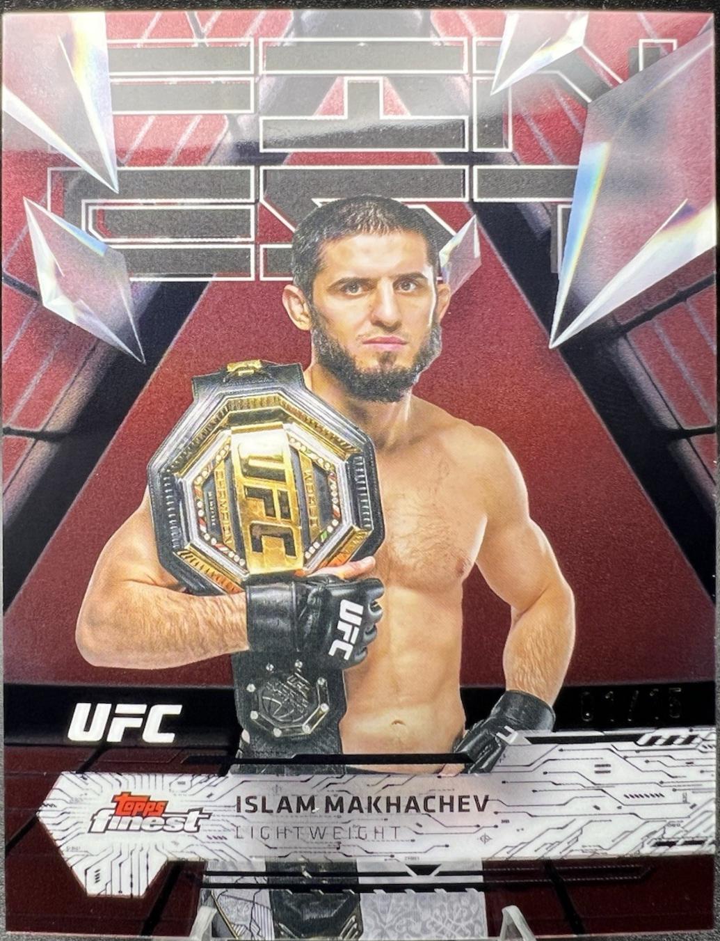Islam Makhachev 2025 Topps Finest UFC Base Uncommon #177 Red Black Vapor Refractor