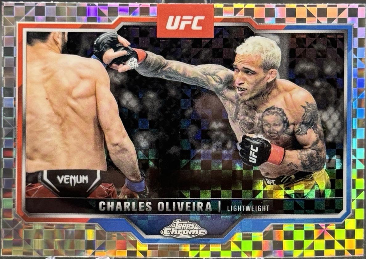 Charles Oliveira 2025 Topps Chrome UFC Base #54 X-Fractor