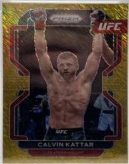 Calvin Kattar 2022 Panini Prizm UFC Base #169 Gold Shimmer