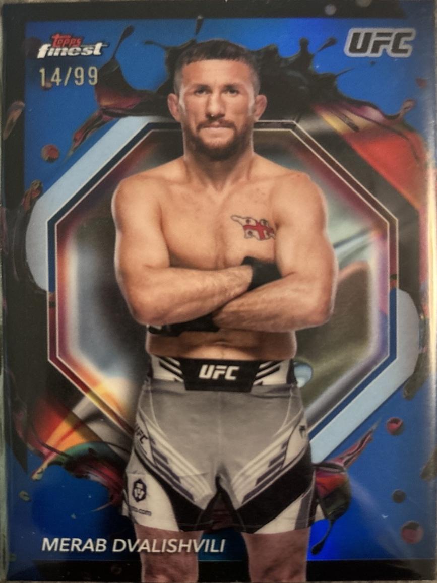 Merab Dvalishvili 2024 Topps Finest UFC Base Rare #269 Blue Refractor